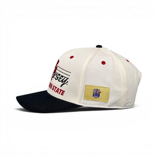 New Jersey Snapback - The Brodeur (Cream/Black) - Shells Vintage Hat Co.