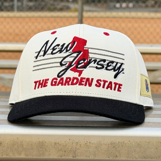 New Jersey Snapback - The Brodeur (Cream/Black) - Shells Vintage Hat Co.