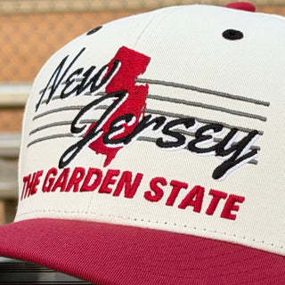 New Jersey Snapback - The Brodeur (Cream/Red) - Shells Vintage Hat Co.