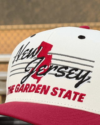 New Jersey Snapback - The Brodeur (Cream/Red) - Shells Vintage Hat Co.