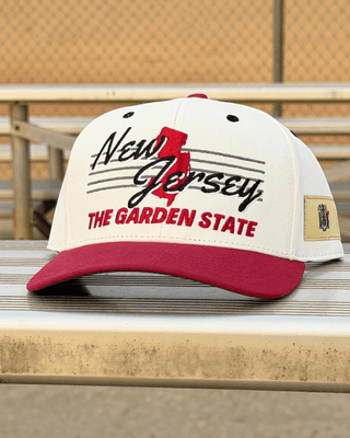New Jersey Snapback - The Brodeur (Cream/Red) - Shells Vintage Hat Co.