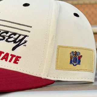 New Jersey Snapback - The Brodeur (Cream/Red) - Shells Vintage Hat Co.