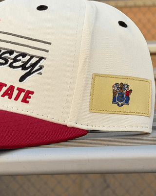 New Jersey Snapback - The Brodeur (Cream/Red) - Shells Vintage Hat Co.