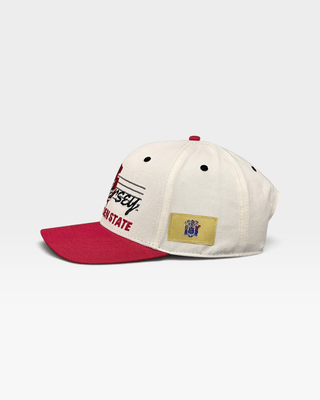 New Jersey Snapback - The Brodeur (Cream/Red) - Shells Vintage Hat Co.