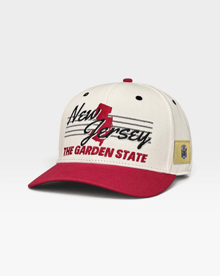New Jersey Snapback - The Brodeur (Cream/Red) - Shells Vintage Hat Co.
