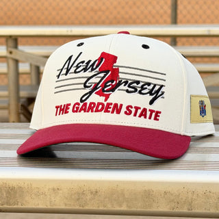 New Jersey Snapback - The Brodeur (Cream/Red) - Shells Vintage Hat Co.