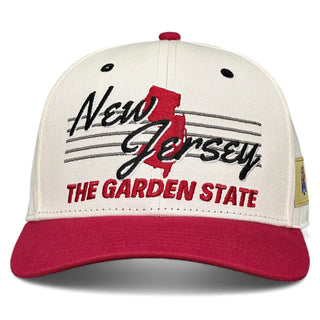 New Jersey Snapback - The Brodeur (Cream/Red) - Shells Vintage Hat Co.