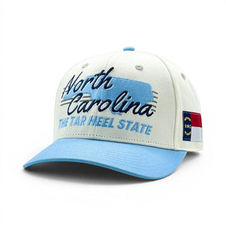 North Carolina Snapback - The Tar Heel (Cream/Carolina Blue) - Shells Vintage Hat Co.