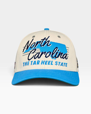 North Carolina Snapback - The Tar Heel (Cream/Carolina Blue) - Shells Vintage Hat Co.
