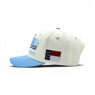 North Carolina Snapback - The Tar Heel (Cream/Carolina Blue) - Shells Vintage Hat Co.