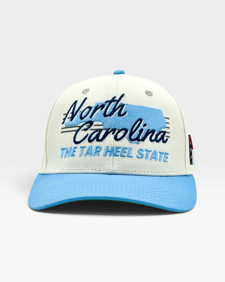 North Carolina Snapback - The Tar Heel (Cream/Carolina Blue) - Shells Vintage Hat Co.