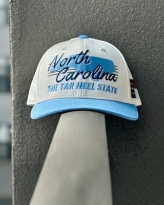 North Carolina Snapback - The Tar Heel (Cream/Carolina Blue) - Shells Vintage Hat Co.