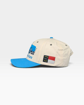 North Carolina Snapback - The Tar Heel (Cream/Carolina Blue) - Shells Vintage Hat Co.