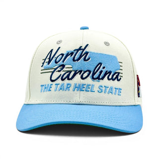 North Carolina Snapback - The Tar Heel (Cream/Carolina Blue) - Shells Vintage Hat Co.