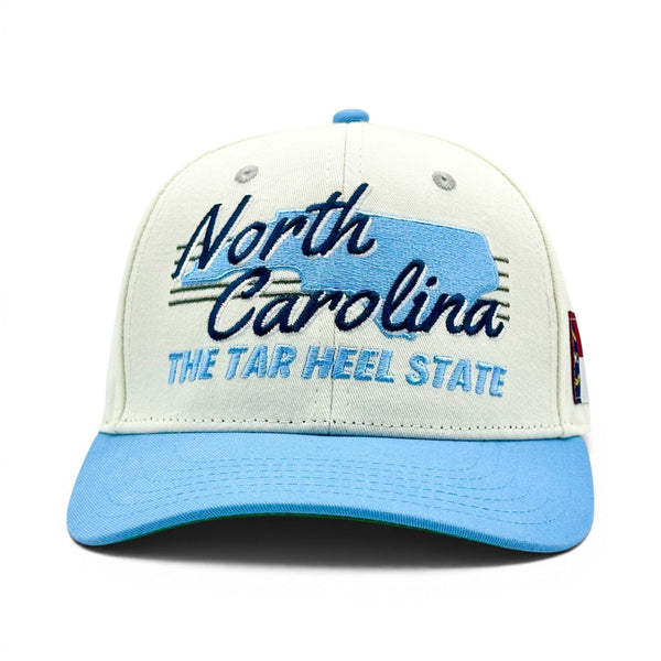 North Carolina Snapback - The Tar Heel (Cream/Carolina Blue) - Shells Vintage Hat Co.