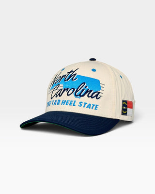 North Carolina Snapback - The Tar Heel (Cream/Navy) - Shells Vintage Hat Co.