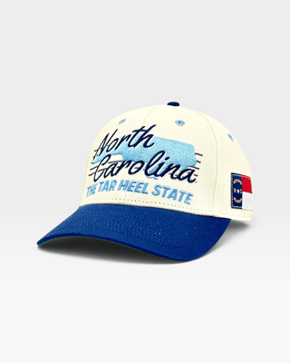 North Carolina Snapback - The Tar Heel (Cream/Navy) - Shells Vintage Hat Co.