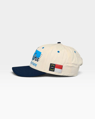 North Carolina Snapback - The Tar Heel (Cream/Navy) - Shells Vintage Hat Co.
