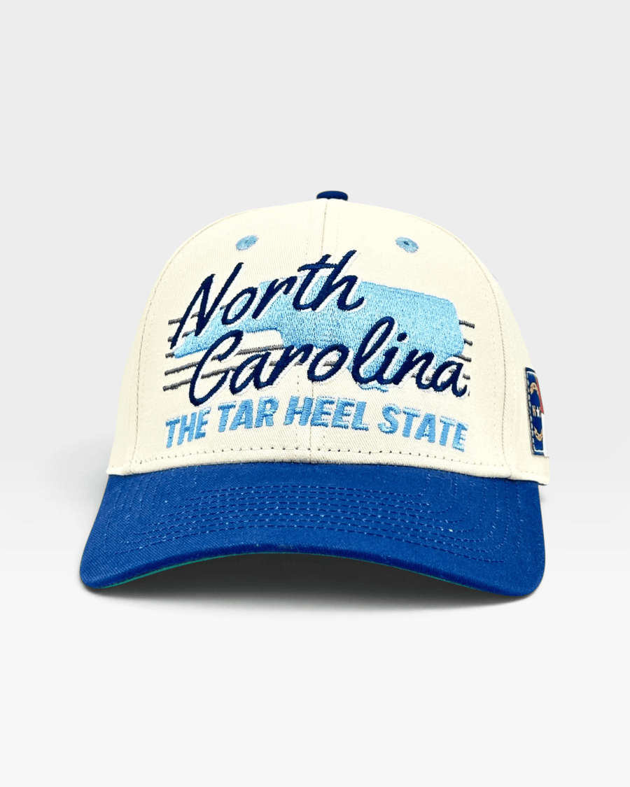North Carolina Snapback - The Tar Heel (Cream/Navy) - Shells Vintage Hat Co.