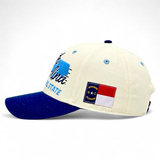 North Carolina Snapback - The Tar Heel (Cream/Navy) - Shells Vintage Hat Co.