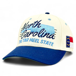 North Carolina Snapback - The Tar Heel (Cream/Navy) - Shells Vintage Hat Co.