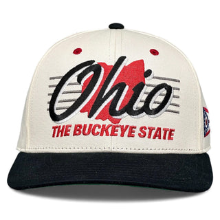 Ohio Snapback - The Horseshoe (Cream/Black) - Shells Vintage Hat Co.
