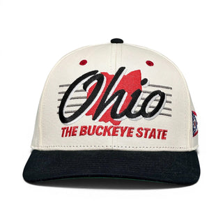 Ohio Snapback - The Horseshoe (Cream/Black) - Shells Vintage Hat Co.