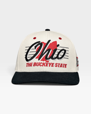 Ohio Snapback - The Horseshoe (Cream/Black) - Shells Vintage Hat Co.
