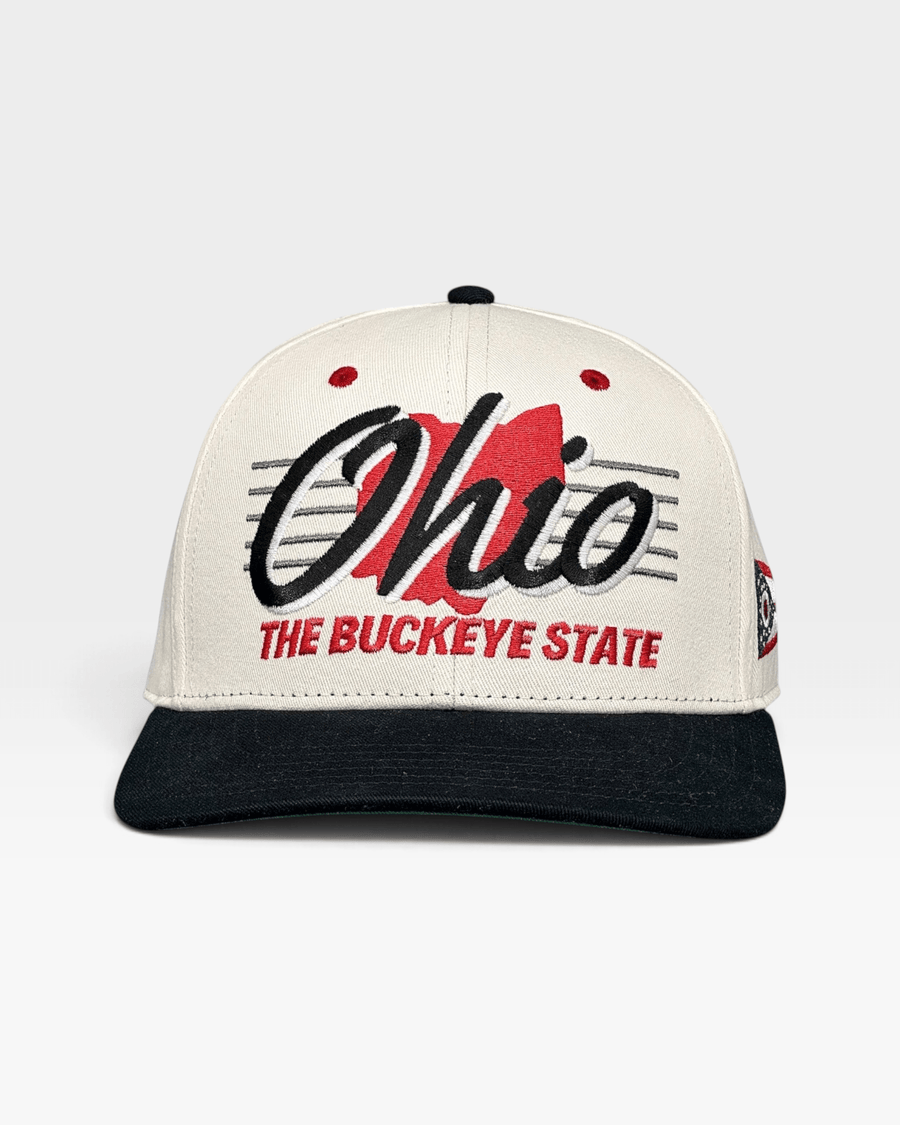 Ohio Snapback - The Horseshoe (Cream/Black) - Shells Vintage Hat Co.