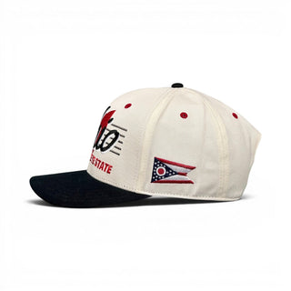 Ohio Snapback - The Horseshoe (Cream/Black) - Shells Vintage Hat Co.