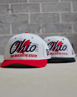 Ohio Snapback - The Horseshoe (Cream/Black) - Shells Vintage Hat Co.
