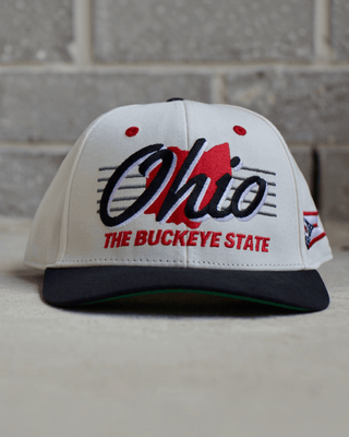 Ohio Snapback - The Horseshoe (Cream/Black) - Shells Vintage Hat Co.