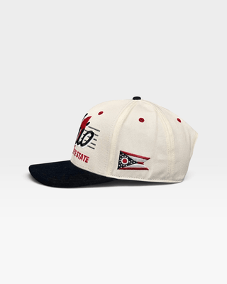 Ohio Snapback - The Horseshoe (Cream/Black) - Shells Vintage Hat Co.