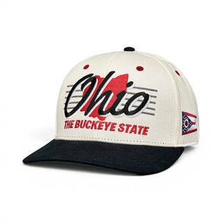 Ohio Snapback - The Horseshoe (Cream/Black) - Shells Vintage Hat Co.