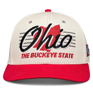 Ohio Snapback - The Horseshoe (Cream/Red) - Shells Vintage Hat Co.
