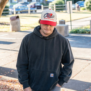 Ohio Snapback - The Horseshoe (Cream/Red) - Shells Vintage Hat Co.