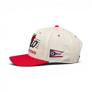 Ohio Snapback - The Horseshoe (Cream/Red) - Shells Vintage Hat Co.