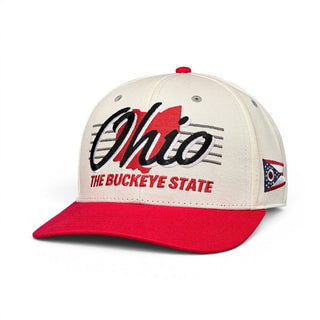 Ohio Snapback - The Horseshoe (Cream/Red) - Shells Vintage Hat Co.