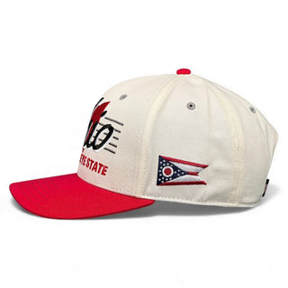 Ohio Snapback - The Horseshoe (Cream/Red) - Shells Vintage Hat Co.