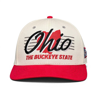 Ohio Snapback - The Horseshoe (Cream/Red) - Shells Vintage Hat Co.