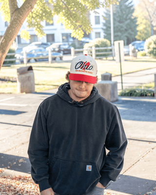 Ohio Snapback - The Horseshoe (Cream/Red) - Shells Vintage Hat Co.