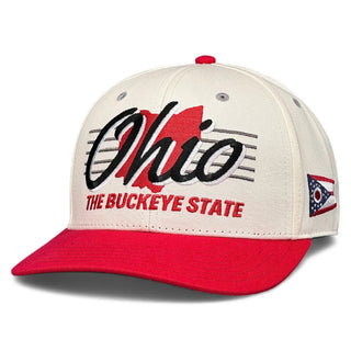 Ohio Snapback - The Horseshoe (Cream/Red) - Shells Vintage Hat Co.