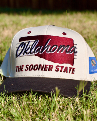 Oklahoma Snapback - The Bozworth (Cream/Black) - Shells Vintage Hat Co.