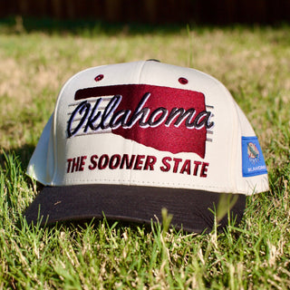 Oklahoma Snapback - The Bozworth (Cream/Black) - Shells Vintage Hat Co.