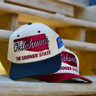 Oklahoma Snapback - The Bozworth (Cream/Black) - Shells Vintage Hat Co.