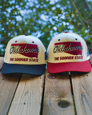 Oklahoma Snapback - The Bozworth (Cream/Black) - Shells Vintage Hat Co.