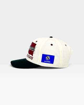 Oklahoma Snapback - The Bozworth (Cream/Black) - Shells Vintage Hat Co.