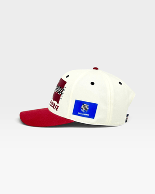 Oklahoma Snapback - The Bozworth (Cream/Crimson) - Shells Vintage Hat Co.