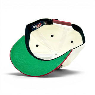 Oklahoma Snapback - The Bozworth (Cream/Crimson) - Shells Vintage Hat Co.