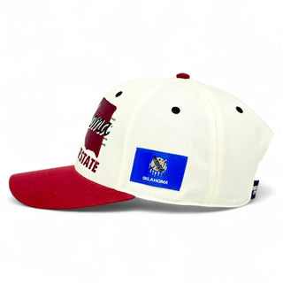 Oklahoma Snapback - The Bozworth (Cream/Crimson) - Shells Vintage Hat Co.